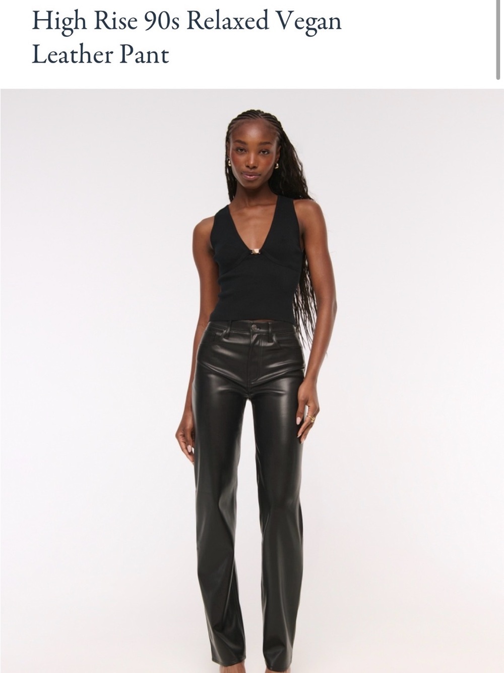 Abercrombie & Fitch Black '90s Relaxed Ultra High-Rise Vegan Leather Pants